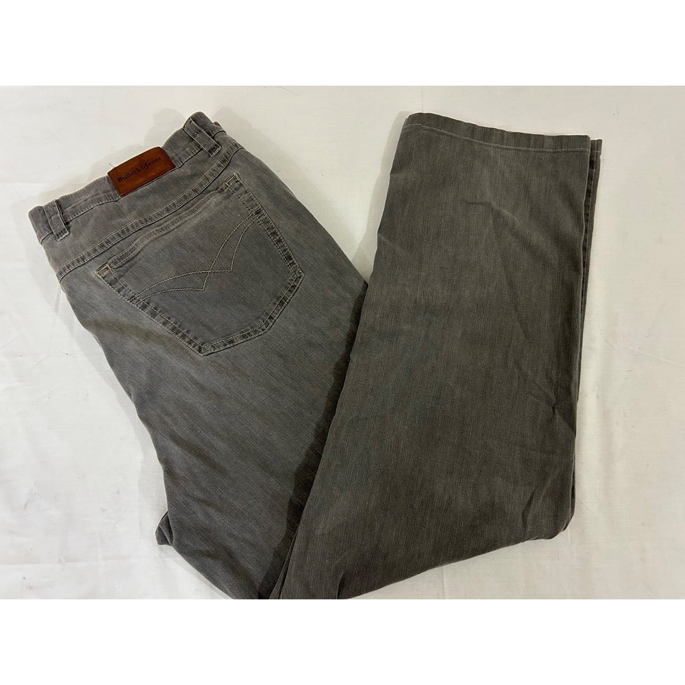 Bullock & Jones Jeans Mens 38x29 Gray Khaki‎ 5 Pocket Straight Cotton Pants